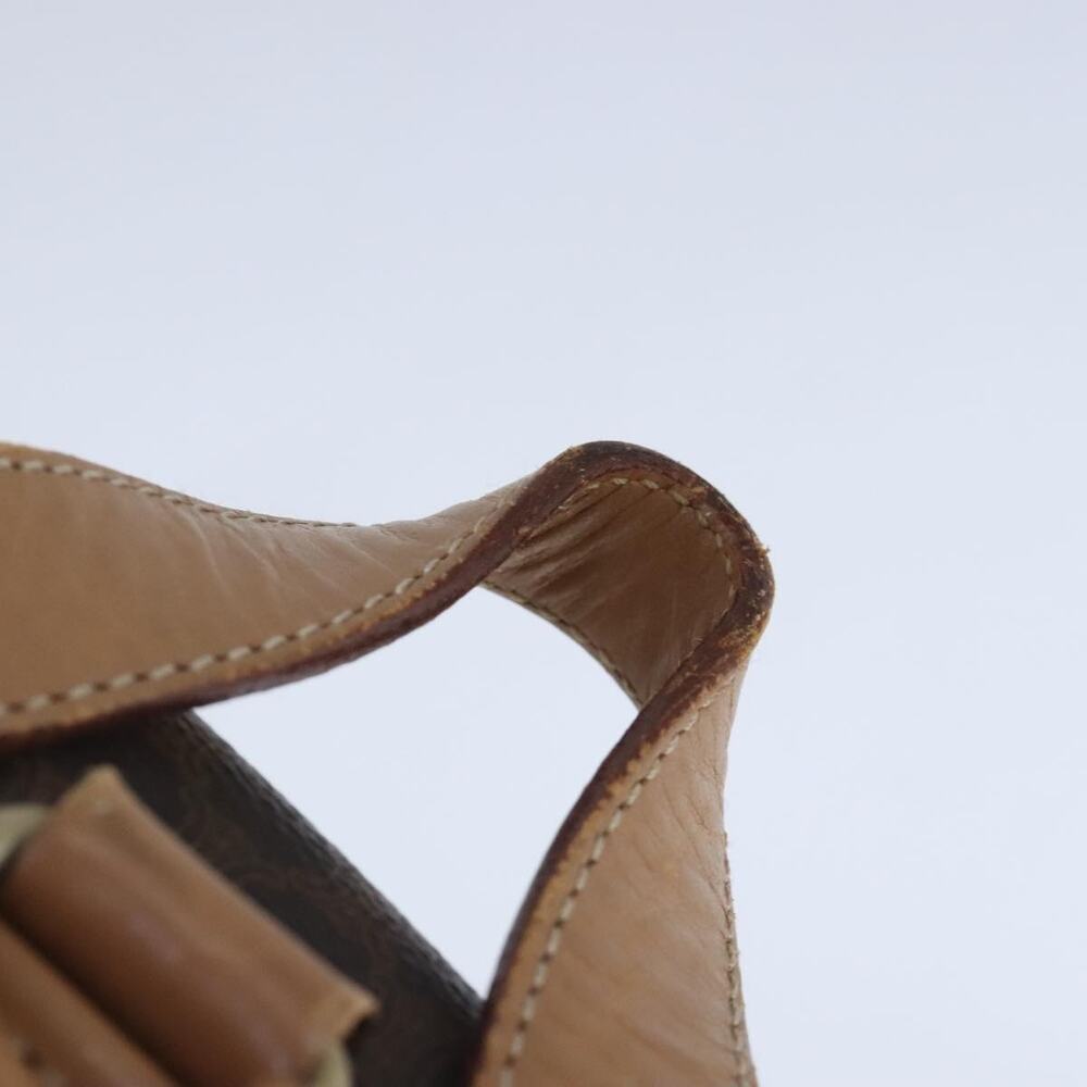 CELINE Macadam Canvas Backpack Pvc Leather Brown Gold - Picture 8 of 16